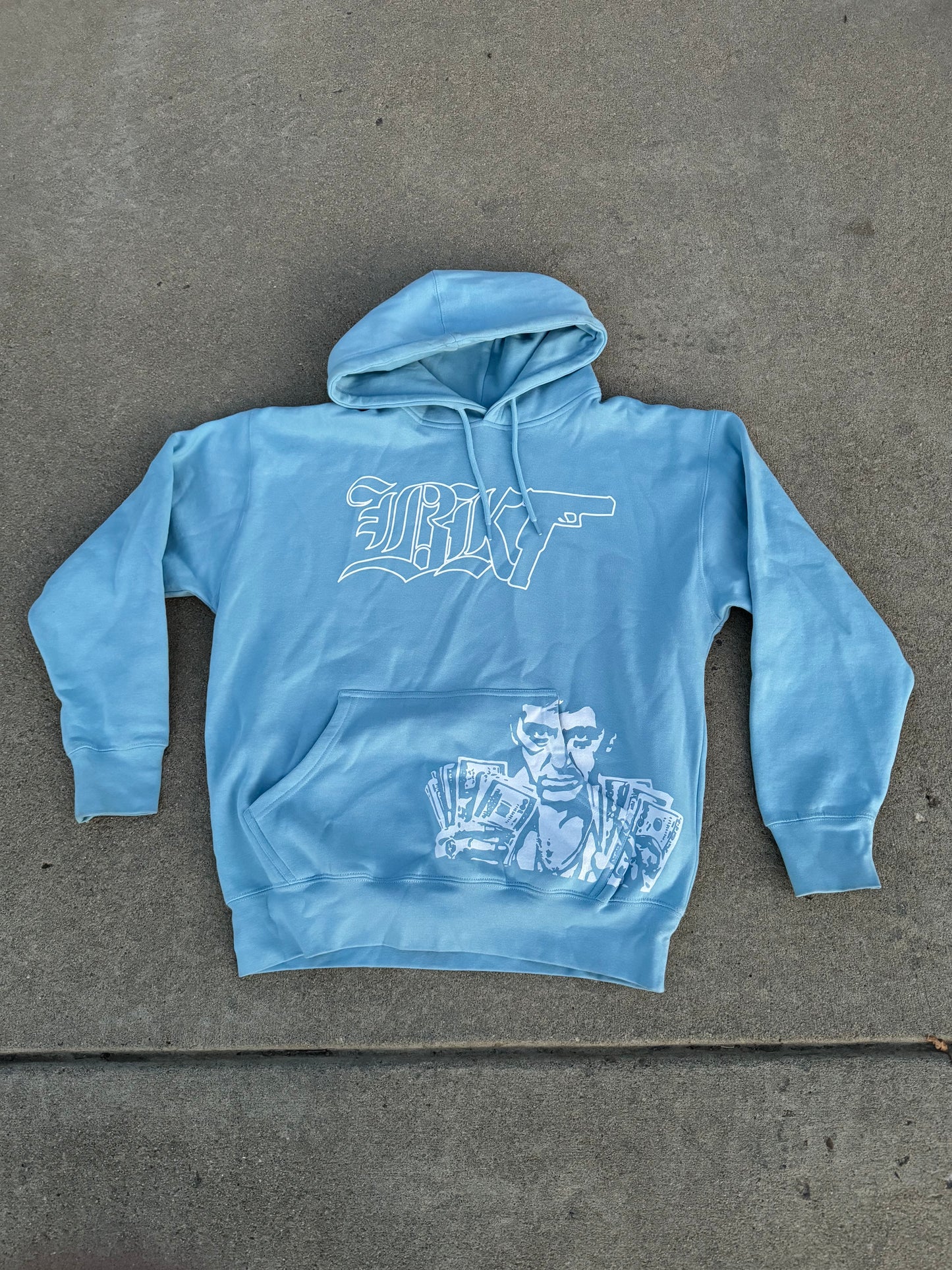 BABY BLUE SCARFACE HOODIE