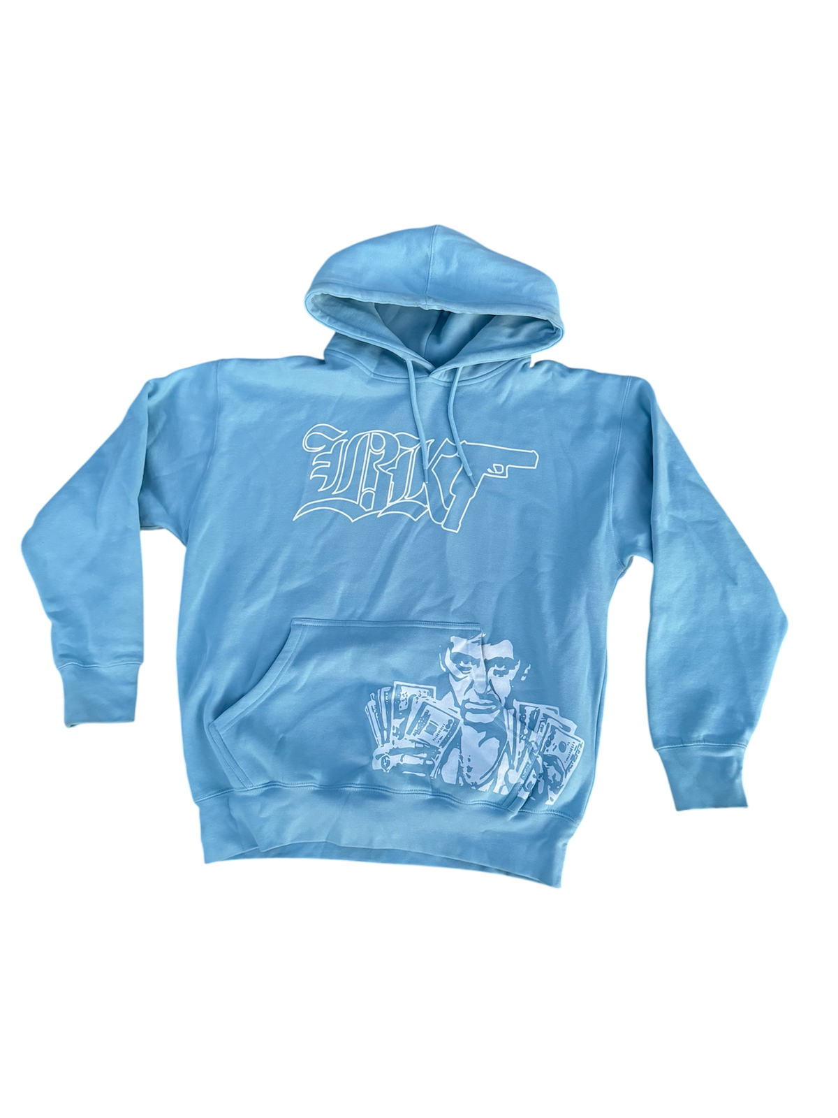 BKT BABY BLUE SCARFACE HOODIE
